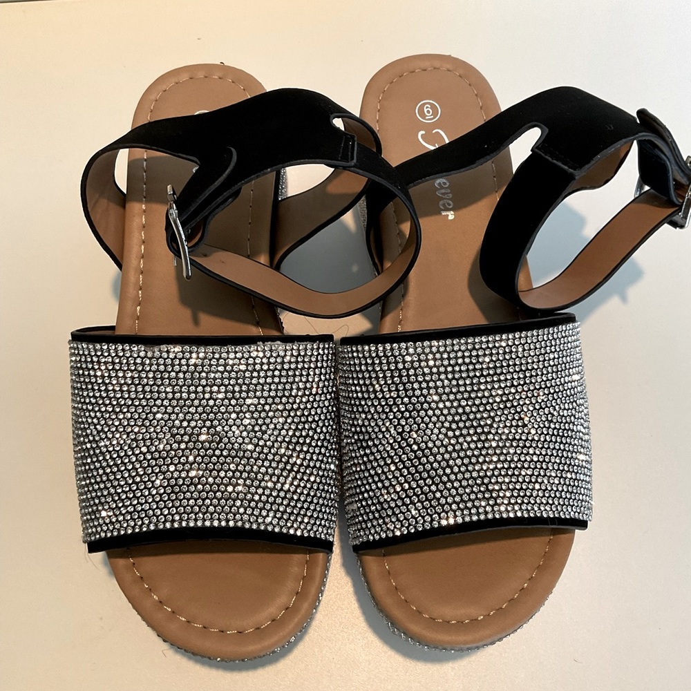 Forever Platform Rhinestone Ankle Strap Shoes, Si… - image 2